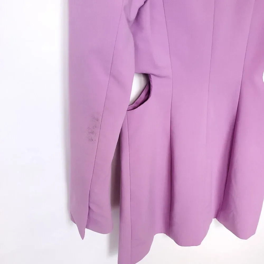 Zara Cut Out Blazer Dress Size Small Lilac/Purple Long Sleeve Bloggers Favorite - Picture 14 of 16